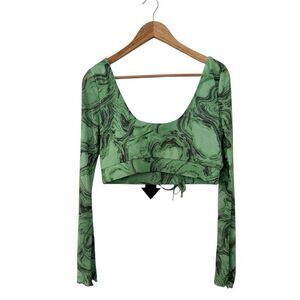 NO VACANCY green crop top NWT